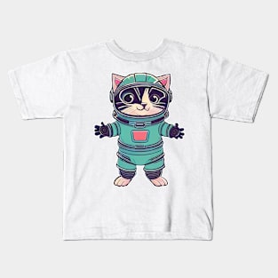 Astronaut cat outer space Kids T-Shirt